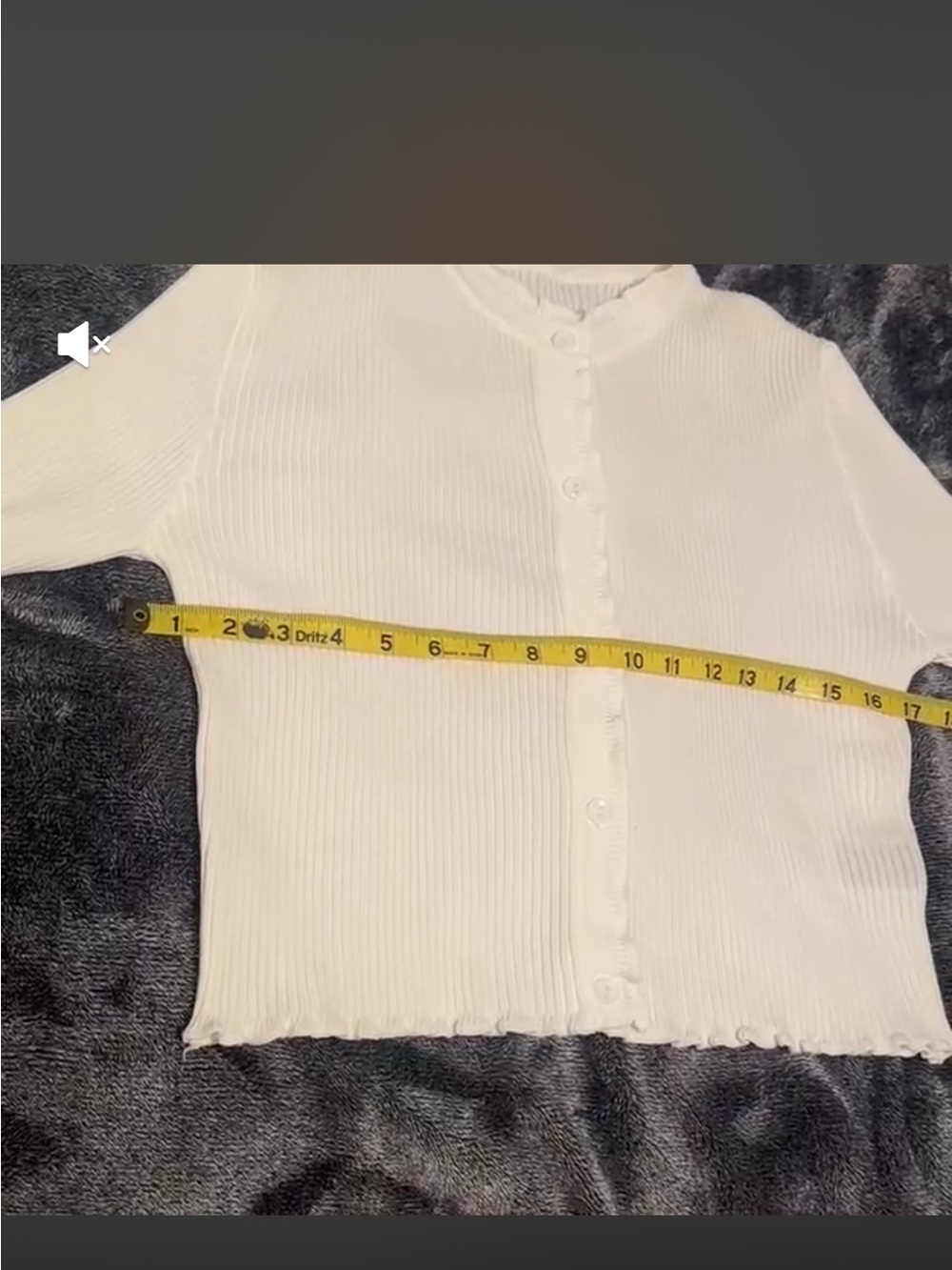 White Ribbed Button-Front Cardigan Sweater - Picture 6 of 11